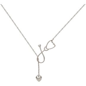 Nurse Stethoscope Necklace Nursing Themed Y Necklace for Women Doctor Nurse Medical Graduation Jewelry Gift