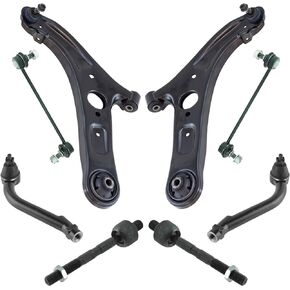 TRQ 8 Piece Steering & Suspension Kit Control Arms Tie Rods Sway Bar End Links Compatible with 2011-2016 Hyundai Elantra 2013-2014 Elantra Coupe 2013-2017 Elantra GT 2012-2017 Veloster