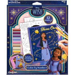 Disney Wish! Color by Number with Markers, Creative Art Activity Set, Ages 4 and Up