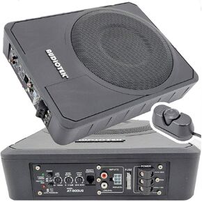 AUDIOTEK 10 Inches 1000 Watts Peak Power / 500 Watts RMS Slim Under-Seat Active Power Audio Car/Truck Angle Trunk Box Sub-woofer SUB/Supply Voltage: 11-15V DC