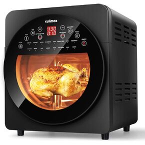 CUSIMAX Air Fryer Toaster Oven, 15.5 Quart Air Fryer Combo, 16-in-1 Air Fryer Toaster Oven, Large Convection Roaster with Rotisserie & Dehydrator, Rich Accessories, Digital Controls,Black