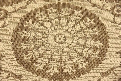 Unique Loom Outdoor Botanical Collection Area Rug - Medallion (4' 1" x 6' 1" Rectangle, Aqua/ Beige) in Saudi Arabia