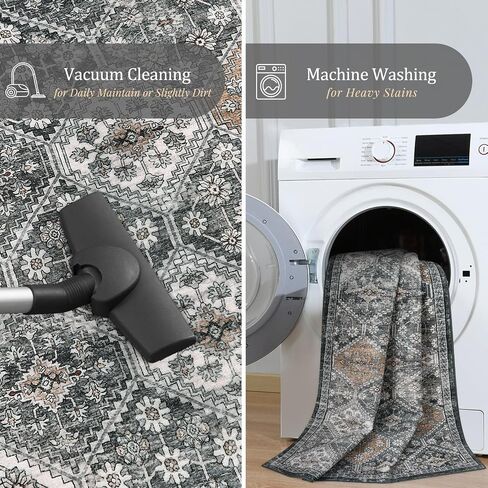 Morebes Machine Washable Runner Rug Non Slip 2x8, Moroccan Trellis Hallway Runner Rug 8 ft,Vintage Soft Ultra-Thin Indoor Throw Carpet for Entryway Bedroom Laundry Room, Blue/Multi in Saudi Arabia