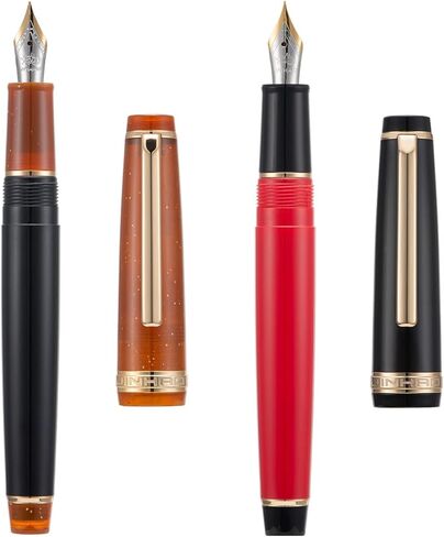 قلم حبر جينهاو 82 من الراتنج إيريديوم فائق النعومة ودقيق مع محول، أصفر مع مشبك فضي، مجموعة أقلام كتابة in Kuwait