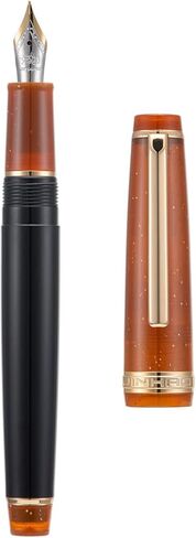 قلم حبر جينهاو 82 من الراتنج إيريديوم فائق النعومة ودقيق مع محول، أصفر مع مشبك فضي، مجموعة أقلام كتابة in Kuwait