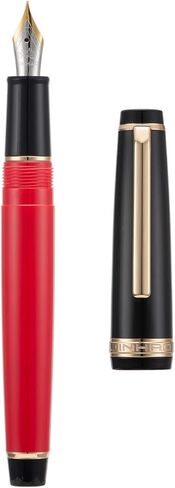 قلم حبر جينهاو 82 من الراتنج إيريديوم فائق النعومة ودقيق مع محول، أصفر مع مشبك فضي، مجموعة أقلام كتابة in Kuwait