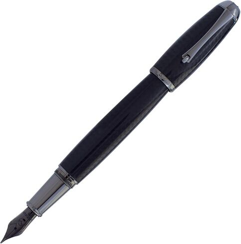 MONTEVERDE USA Super Mega Carbon Fiber/Gunmetal Trim Fountain Pen - Omniflex Nib - Exquisite Luxury Pen for Men & Women – Perfect for Office, Business, School, Gifts, Journaling, Autographs in Saudi Arabia
