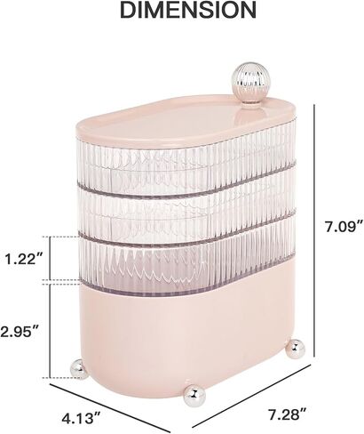 FABROK Rotatable Cable Organizer with 10 Cable Ties, Plastic Cable Organizer with 4-Layer, Electronic Accessories Case for Desk Drawer, Cord Storage Organizer for Headset, Charger, Data Cable(Pink) in Saudi Arabia