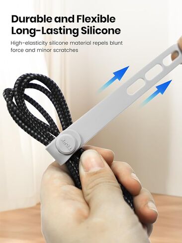 TOPK 30 حزمة منظم سلك، روابط إدارة منظم كابلات السيليكون قابلة لإعادة الاستخدام مع مواد سميكة وواسعة عالية المرونة وصديقة للبيئة لإدارة الكابلات المتعددة in Kuwait