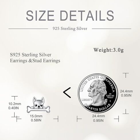 SHEAISRS Butterfly/Cat/Dog 925 Sterling Silver Women's Cute Animal Earrings Hypoallergenic Cute Puppy Earrings Teenage Girls Animal Earrings Stud Earrings Jewelry Gift for Daughter in Saudi Arabia