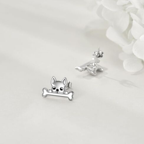 SHEAISRS Butterfly/Cat/Dog 925 Sterling Silver Women's Cute Animal Earrings Hypoallergenic Cute Puppy Earrings Teenage Girls Animal Earrings Stud Earrings Jewelry Gift for Daughter in Saudi Arabia