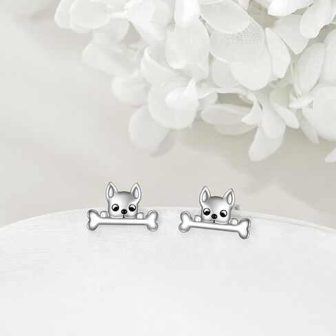 SHEAISRS Butterfly/Cat/Dog 925 Sterling Silver Women's Cute Animal Earrings Hypoallergenic Cute Puppy Earrings Teenage Girls Animal Earrings Stud Earrings Jewelry Gift for Daughter in Saudi Arabia