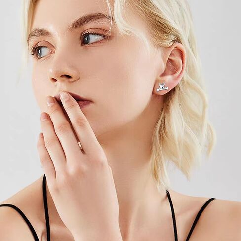SHEAISRS Butterfly/Cat/Dog 925 Sterling Silver Women's Cute Animal Earrings Hypoallergenic Cute Puppy Earrings Teenage Girls Animal Earrings Stud Earrings Jewelry Gift for Daughter in Saudi Arabia