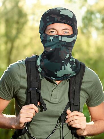 Blulu 3 Pieces Ski Mask Balaclava Full Face Mask Summer UV Sun Protection Face Cover Windproof Breathable Shiesty Mask(Dark Camouflage, General Size) in Saudi Arabia
