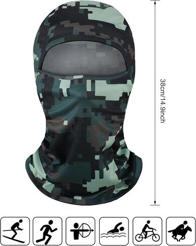 Blulu 3 Pieces Ski Mask Balaclava Full Face Mask Summer UV Sun Protection Face Cover Windproof Breathable Shiesty Mask(Dark Camouflage, General Size) in Saudi Arabia