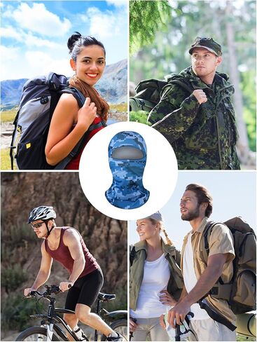 Blulu 3 Pieces Ski Mask Balaclava Full Face Mask Summer UV Sun Protection Face Cover Windproof Breathable Shiesty Mask(Dark Camouflage, General Size) in Saudi Arabia