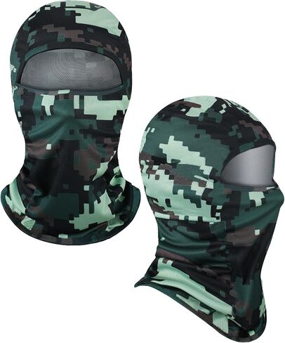 Blulu 3 Pieces Ski Mask Balaclava Full Face Mask Summer UV Sun Protection Face Cover Windproof Breathable Shiesty Mask(Dark Camouflage, General Size) in Saudi Arabia