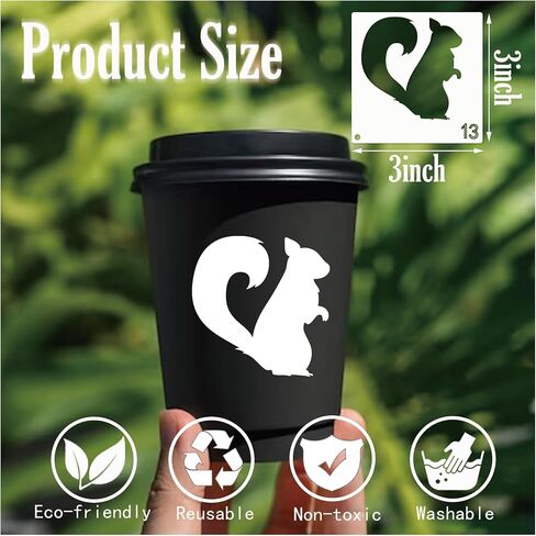 45 قطعة من استنسل حيوانات الغابة للرسم على استنسل شجرة الحياة البرية الخشبية، أنماط حرق الحياة البرية، قالب الدببة الغزلان على قماش جداري فني من القماش الصخري (45 حياة برية) in Kuwait