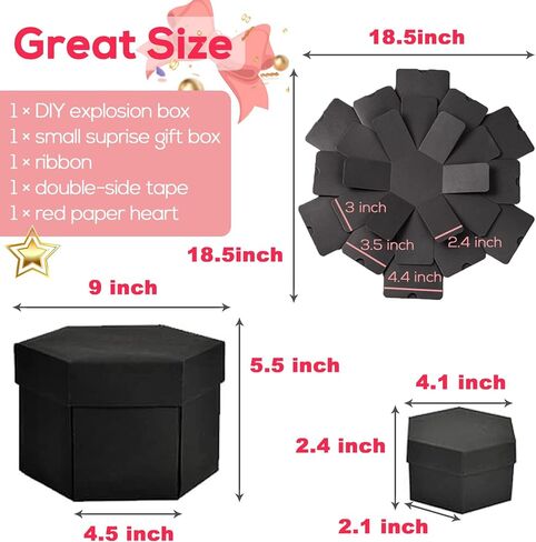 مجموعة علب الهدايا المتفجرة، صندوق الحب المتفجر المفاجئ، صندوق ألبوم الصور DIY للأزواج، عيد الأم، صندوق هدايا الزفاف، حفلة عيد الميلاد، الصديق، الصديقة، ألبوم الصور DIY على شكل سجل القصاصات، الذكرى السنوية in Kuwait