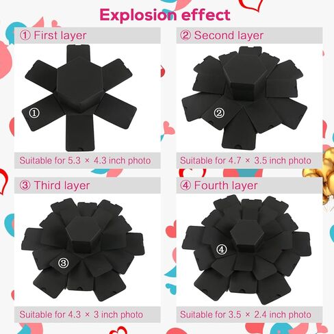 مجموعة علب الهدايا المتفجرة، صندوق الحب المتفجر المفاجئ، صندوق ألبوم الصور DIY للأزواج، عيد الأم، صندوق هدايا الزفاف، حفلة عيد الميلاد، الصديق، الصديقة، ألبوم الصور DIY على شكل سجل القصاصات، الذكرى السنوية in Kuwait