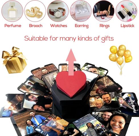 مجموعة علب الهدايا المتفجرة، صندوق الحب المتفجر المفاجئ، صندوق ألبوم الصور DIY للأزواج، عيد الأم، صندوق هدايا الزفاف، حفلة عيد الميلاد، الصديق، الصديقة، ألبوم الصور DIY على شكل سجل القصاصات، الذكرى السنوية in Kuwait