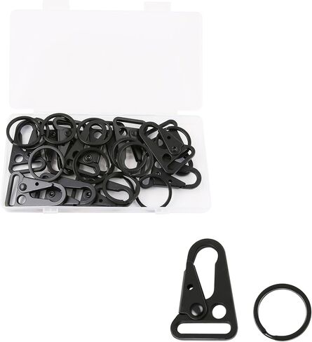 12 Sets Tactical Snap Hooks - 1" Heavy Duty Keychain Clips for Paracord, Necklaces,Car Key,Outdoors Bag Backpack,Molle Bags Accessories in Saudi Arabia