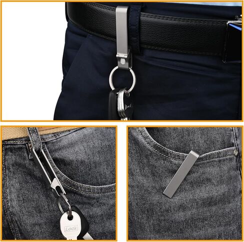 مشبك سلسلة مفاتيح من التيتانيوم، مشبك سلسلة مفاتيح عالي التحمل سريع الفك، حامل مفاتيح الحزام، سلسلة مفاتيح بحلقة حزام للرجال (12 مم) in Kuwait