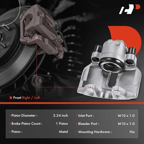 A-Premium Disc Brake Caliper Assembly Without Bracket Compatible with Select Audi and Volkswagen Models - A4, A4 Quattro, A6, A6 Quattro, S4, Passat 2002-2005, S6 2002-2003 - Front Side in Saudi Arabia