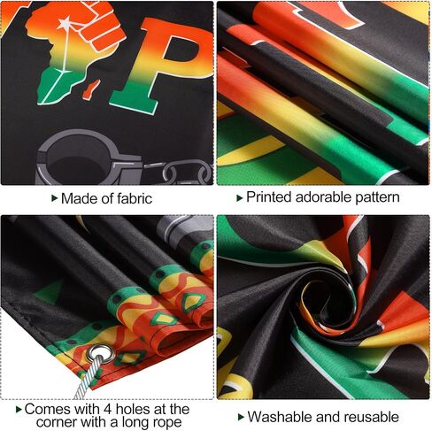 36 Pieces Happy Juneteenth Decoration Large Fabric June 19th Yard Sign Outdoor Patriotic Juneteenth Banner with Latex Balloons for African Afro American Juneteenth Holiday Party Supplies in Saudi Arabia