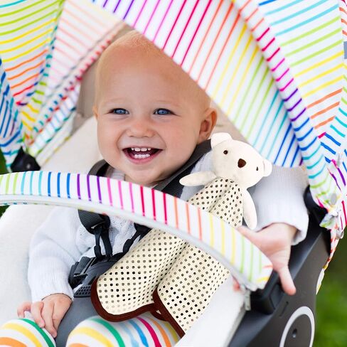 The Safer Baby Lovey | Breathable & Soft Security Blanket | Soft Blanket with Holes for Easy Breathing | Gender Neutral Snuggle Toy | Baby Gift for Newborns | Stuffed Plush Animal - 16x16 Inch (Pink) in Kuwait