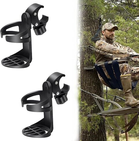 Tree Stand Cup Holder Hunting, Hunting Accessories Easily Mount on Tree Stand, Deer Stand or Climbing Sticks, Portable Bottle Holder for Hunting, Easy to Carry and Install (2 Pcs) in Saudi Arabia