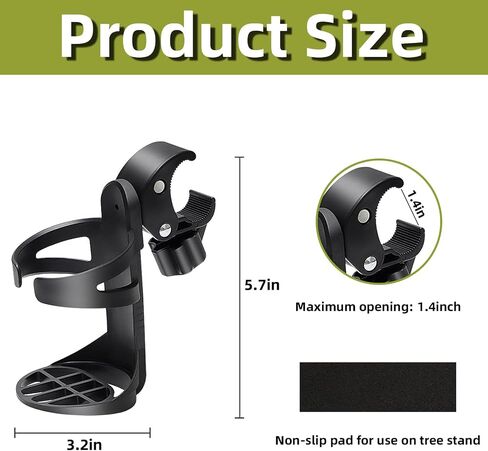 Tree Stand Cup Holder Hunting, Hunting Accessories Easily Mount on Tree Stand, Deer Stand or Climbing Sticks, Portable Bottle Holder for Hunting, Easy to Carry and Install (2 Pcs) in Saudi Arabia