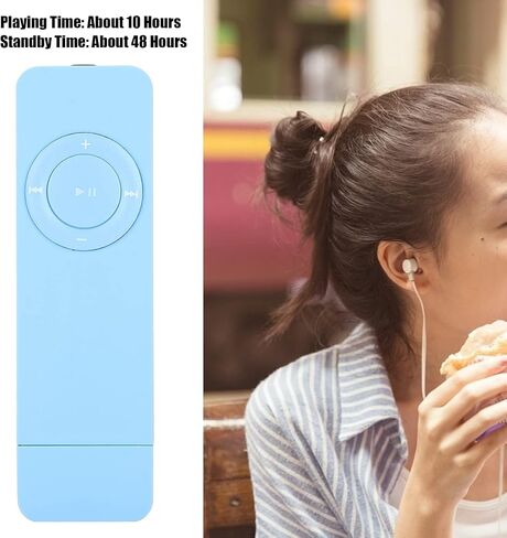 مشغل MP3، مشغل موسيقى محمول مع سماعات أذن، مشغل USB 2.0 مع حبل، يدعم MP3 وWMA، يدعم بطاقة ذاكرة 32 جيجابايت، بطارية ليثيوم قابلة لإعادة الشحن، للاستماع إلى in Kuwait