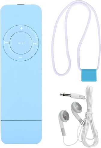 مشغل MP3، مشغل موسيقى محمول مع سماعات أذن، مشغل USB 2.0 مع حبل، يدعم MP3 وWMA، يدعم بطاقة ذاكرة 32 جيجابايت، بطارية ليثيوم قابلة لإعادة الشحن، للاستماع إلى in Kuwait
