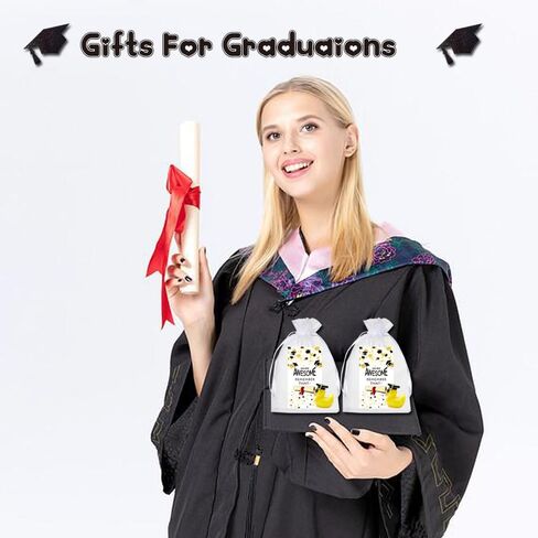 AWEELON 2024 Graduation Gifts Resin Graduation Duck Grad Funny Grad Ducks Bulk Inspirational Congratulation Cards White Organza Bags for Graduation Gifts Family School Birthday Party (90pcs) in Saudi Arabia