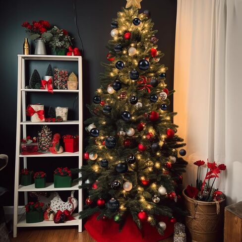 AMS 34ct Christmas Ball Mini Ornaments Party Decorations Shatterproof Festival Pendant Hangings for Xmas Tree Decor(1.57''/40mm,Blue) in Kuwait