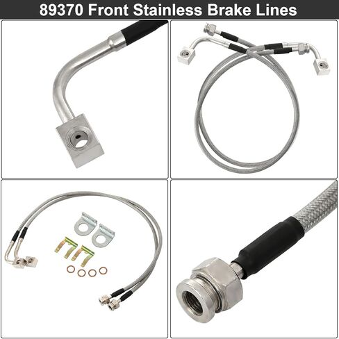 89370 خطوط فرامل أمامية مقاومة للصدأ متوافقة مع 2007-2019 تشيفي سيلفرادو 1500/2007-2019 تاهو /2007-2019 سوبربان/2007-2019 جي إم سي سييرا/2007-2019 تشيفي سيلفرادو 2500/2007-2019 تشيفي سيلفرادو 3500 in Kuwait