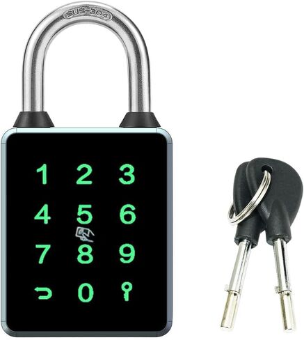 Combination Smart Padlock, Bluetooth Lock, APP Controlled, Touchscreen Keypad, Waterproof, Backup 2 Keys,7.5mm Schackle Suitable for Gym,Warehouse,Suitcase, Bike, School, Fence and Storage in Kuwait