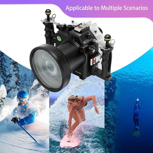 Seafrogs Waterproof housing for Canon EOS R3，Underwater Camera Housing with EF 24-105mm F4,EF 16-35mm F4 Lens,Can Effectively Waterproof up to 40M/130FT, Inbuilt Leak Detection Sensor(Black) in Saudi Arabia