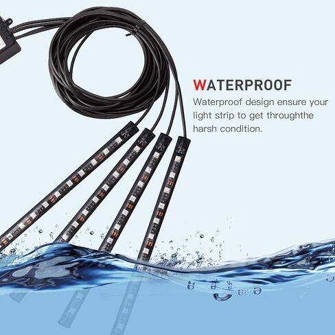 مصابيح داخلية CHDZKEDI للسيارة، مصابيح شريطية داخلية للسيارة RGB LED مع وضع DIY ووضع الموسيقى، التحكم في تطبيق البلوتوث، مصابيح LED تحت لوحة القيادة مع شاحن سيارة، تيار مستمر 12 فولت in Kuwait