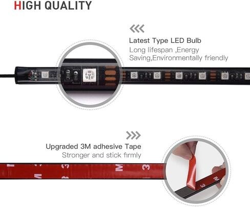 مصابيح داخلية CHDZKEDI للسيارة، مصابيح شريطية داخلية للسيارة RGB LED مع وضع DIY ووضع الموسيقى، التحكم في تطبيق البلوتوث، مصابيح LED تحت لوحة القيادة مع شاحن سيارة، تيار مستمر 12 فولت in Kuwait