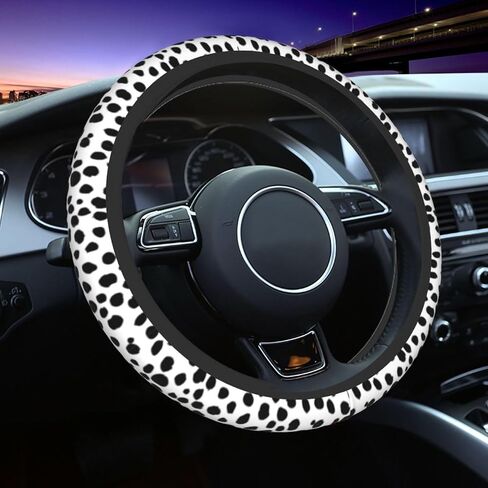 Dalmatian Print Steering Wheel Cover Auto Steering Wheel Protector 15 inch Fit Auto SUV Vans Trucks in Saudi Arabia