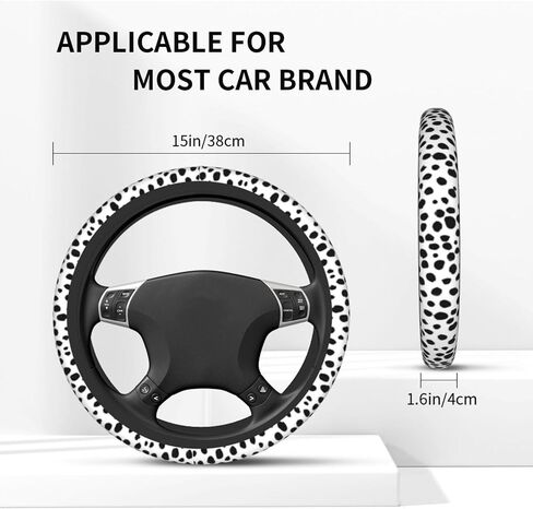 Dalmatian Print Steering Wheel Cover Auto Steering Wheel Protector 15 inch Fit Auto SUV Vans Trucks in Saudi Arabia