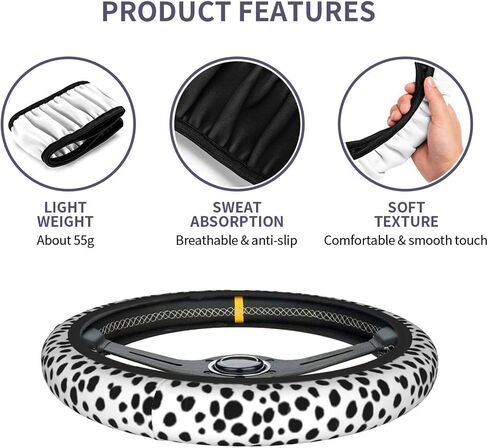Dalmatian Print Steering Wheel Cover Auto Steering Wheel Protector 15 inch Fit Auto SUV Vans Trucks in Saudi Arabia
