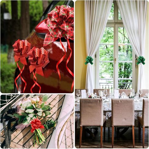 GeeRic Christmas Pull Bows and Ribbons, 12 Pieces Gift Bows for Gift Wrapping Ribbons and Bows, Large 5" Wide X’mas Gift Bows Ribbons in Kuwait