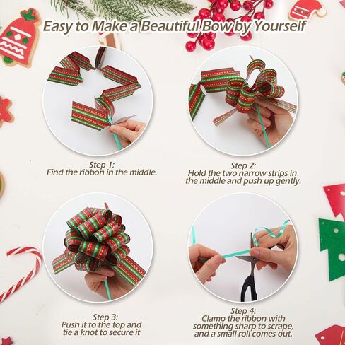 GeeRic Christmas Pull Bows and Ribbons, 12 Pieces Gift Bows for Gift Wrapping Ribbons and Bows, Large 5" Wide X’mas Gift Bows Ribbons in Kuwait
