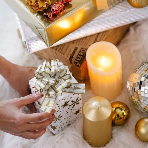 GeeRic Christmas Pull Bows and Ribbons, 12 Pieces Gift Bows for Gift Wrapping Ribbons and Bows, Large 5" Wide X’mas Gift Bows Ribbons in Kuwait