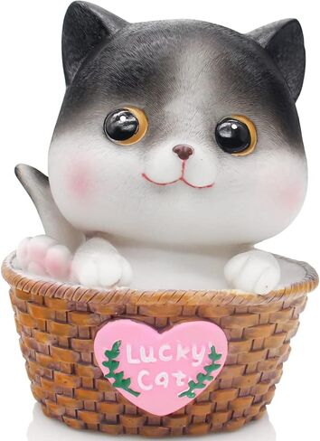 H&W Kitten Money Bank (أصفر)، حصالة قطة مقاومة للكسر، أول بنك عملة معدنية، أفضل عيد ميلاد للأطفال الأولاد والبنات لتزيين المنزل (WK19-D7) in Kuwait