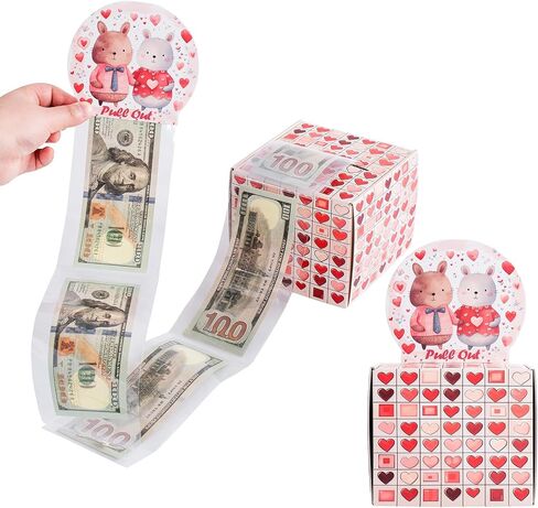 صندوق نقود TEMPSPACE Love للهدايا النقدية، صندوق نقود لسحب الهدايا النقدية، حامل أموال مفاجئ هدية نقدية للعشاق، صندوق هدايا نقود DIY لعيد الميلاد وحفلات الزفاف وعيد الحب (بني القلب) in Kuwait