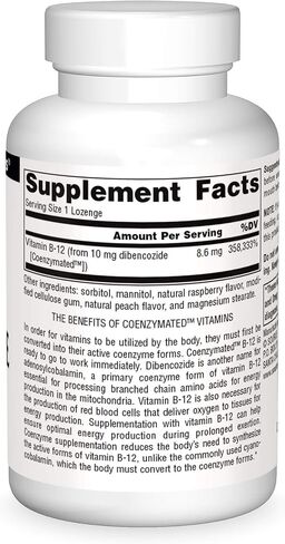 Source Naturals Dibencozide - Coenzymated B-12 Athletic Series, Quick Dissolving Dietary Supplement - 120 Lozenges in Saudi Arabia